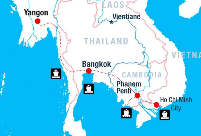 ที่ตั้งใจกลางอนุภูมิภาคลุ่มแม่น้ำโขง The Greater Mekong Subregion (GMS)TEST2
